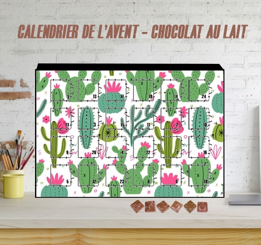 Calendrier Minimalist pattern with cactus plants