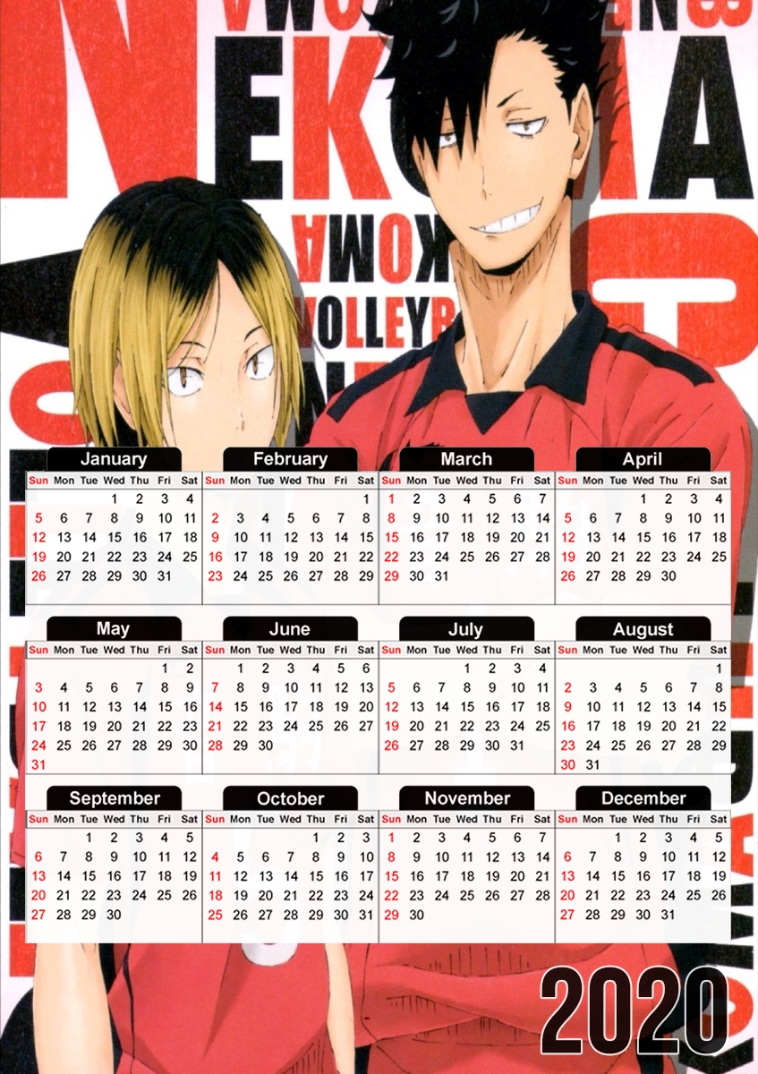 Calendrier Haikyuu Nekoma