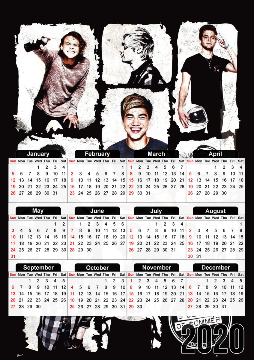 Calendrier 5 seconds of summer