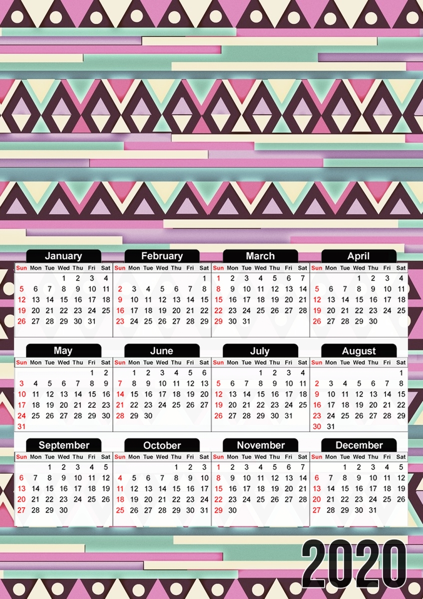 Calendrier Aztec Pink And Mint