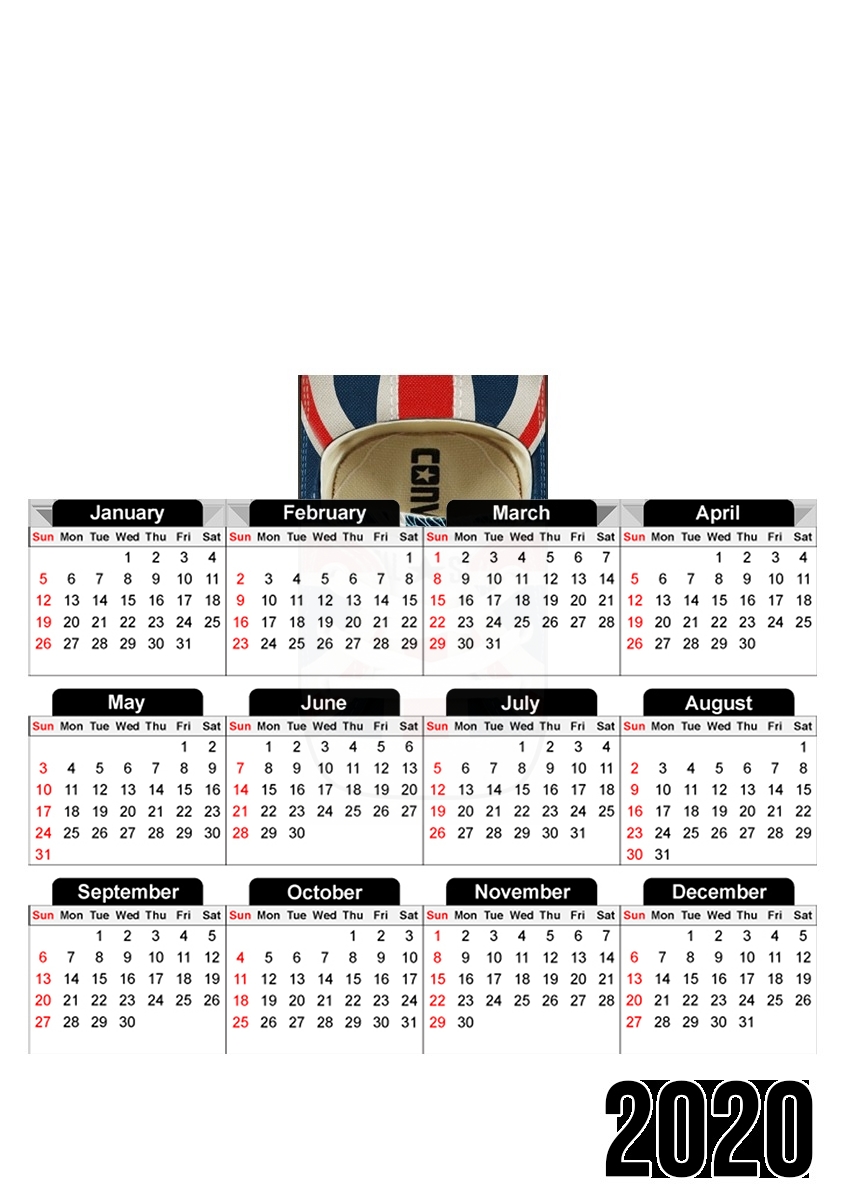 Calendrier Chaussure All Star Union Jack London