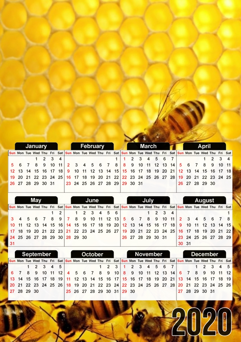 Calendrier Abeille dans la ruche Miel