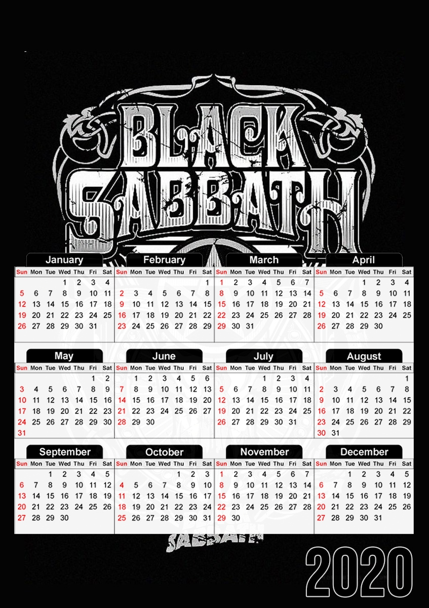 Calendrier Black Sabbath Heavy Metal