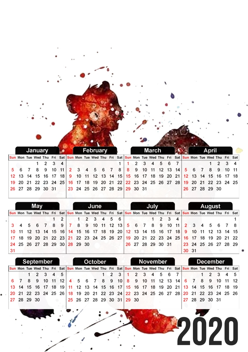 Calendrier Brother Bear Watercolor