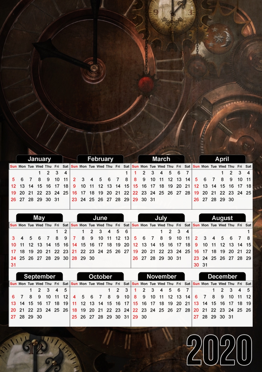 Calendrier Brown steampunk clocks and gears