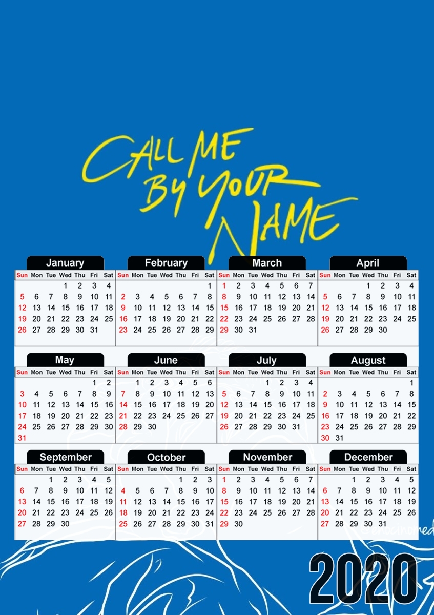 Calendrier Call me by your name