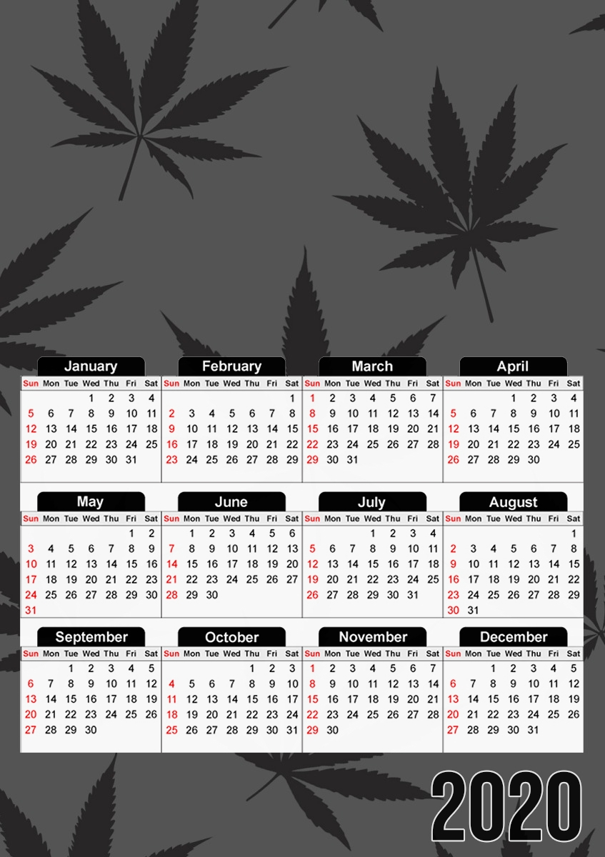 Calendrier Feuille de cannabis Pattern