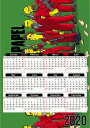 calendrier-photo Casa de papel mashup Simpson