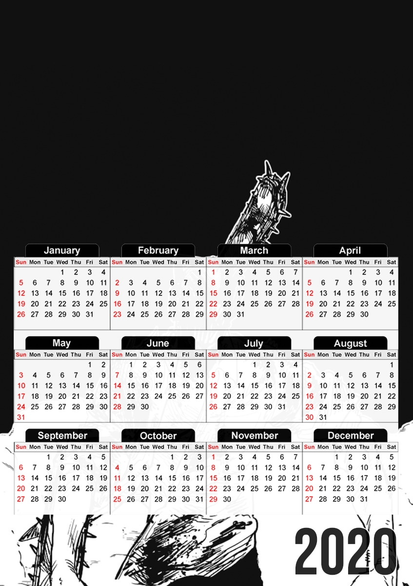 Calendrier chainsaw man black and white