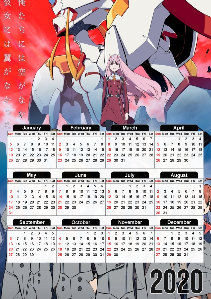Calendrier darling in the franxx