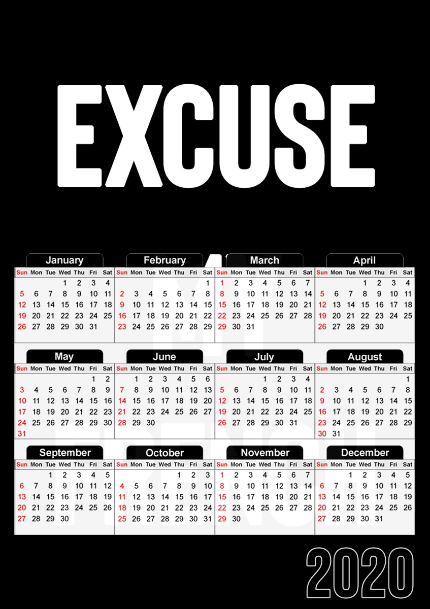 Calendrier Excuse my french