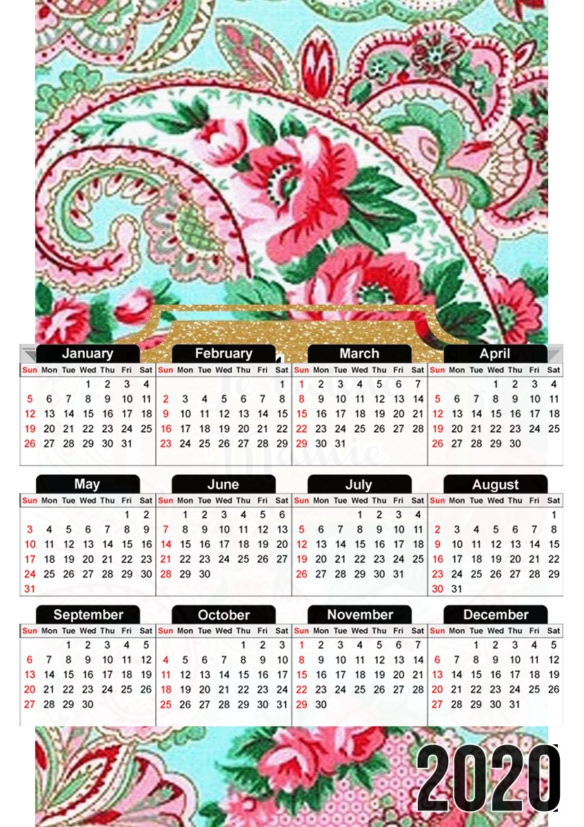 Calendrier Floral Old Tissue - Je t'aime Mamie