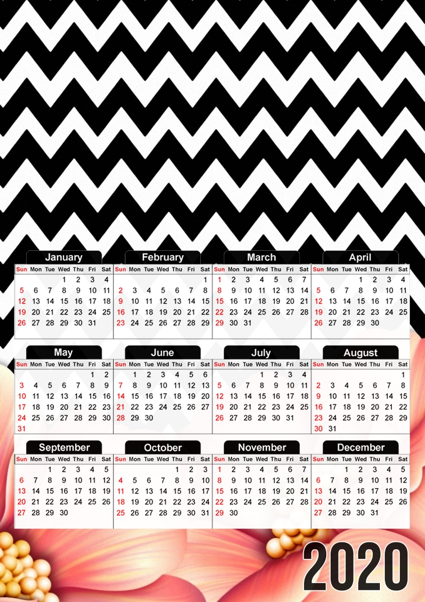 Calendrier flower power and chevron