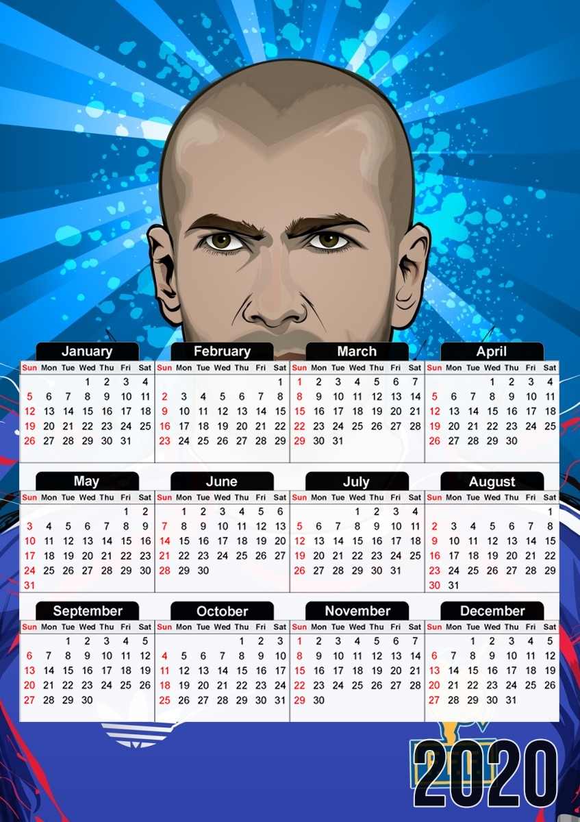 Calendrier Football Legends: Zinedine Zidane France