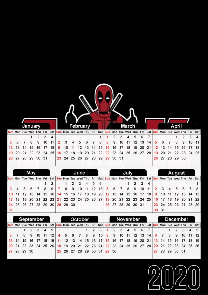 Calendrier Fuck Cancer With Deadpool