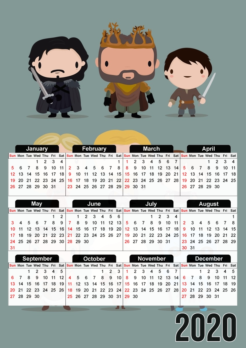Calendrier Got characters