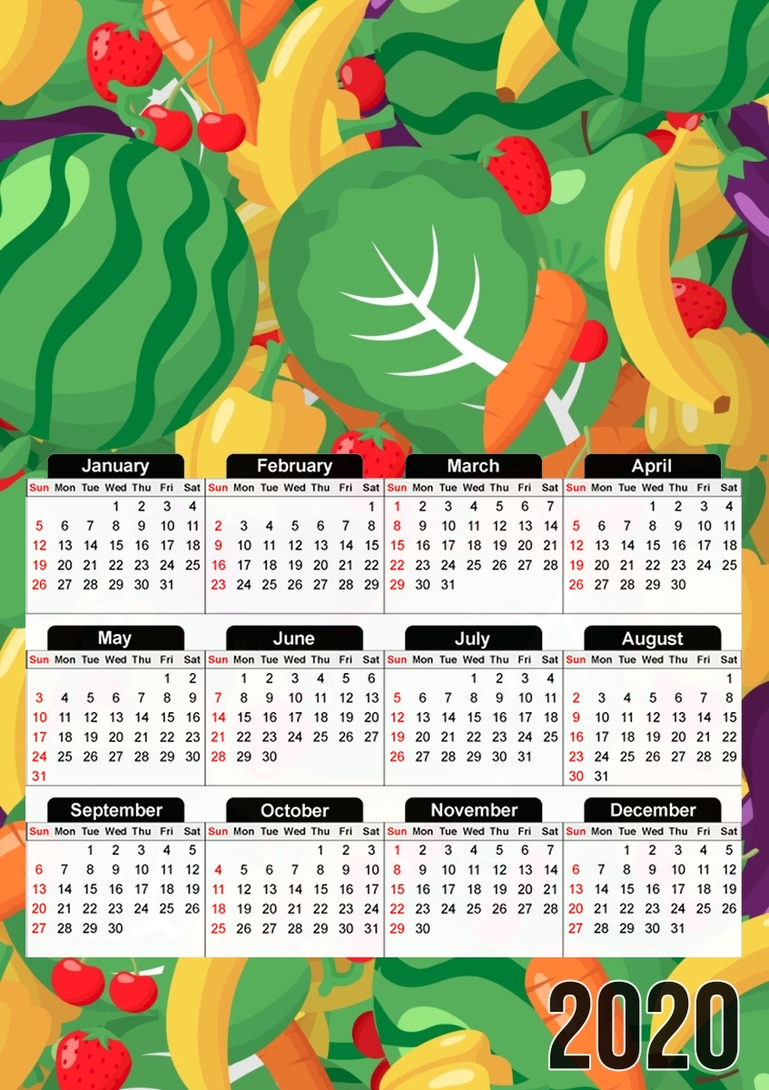 Calendrier Healthy Food: Fruits and Vegetables V2