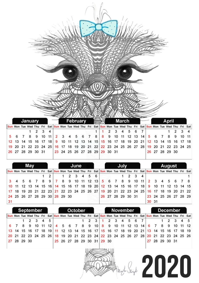 Calendrier Hipster Girl postiche