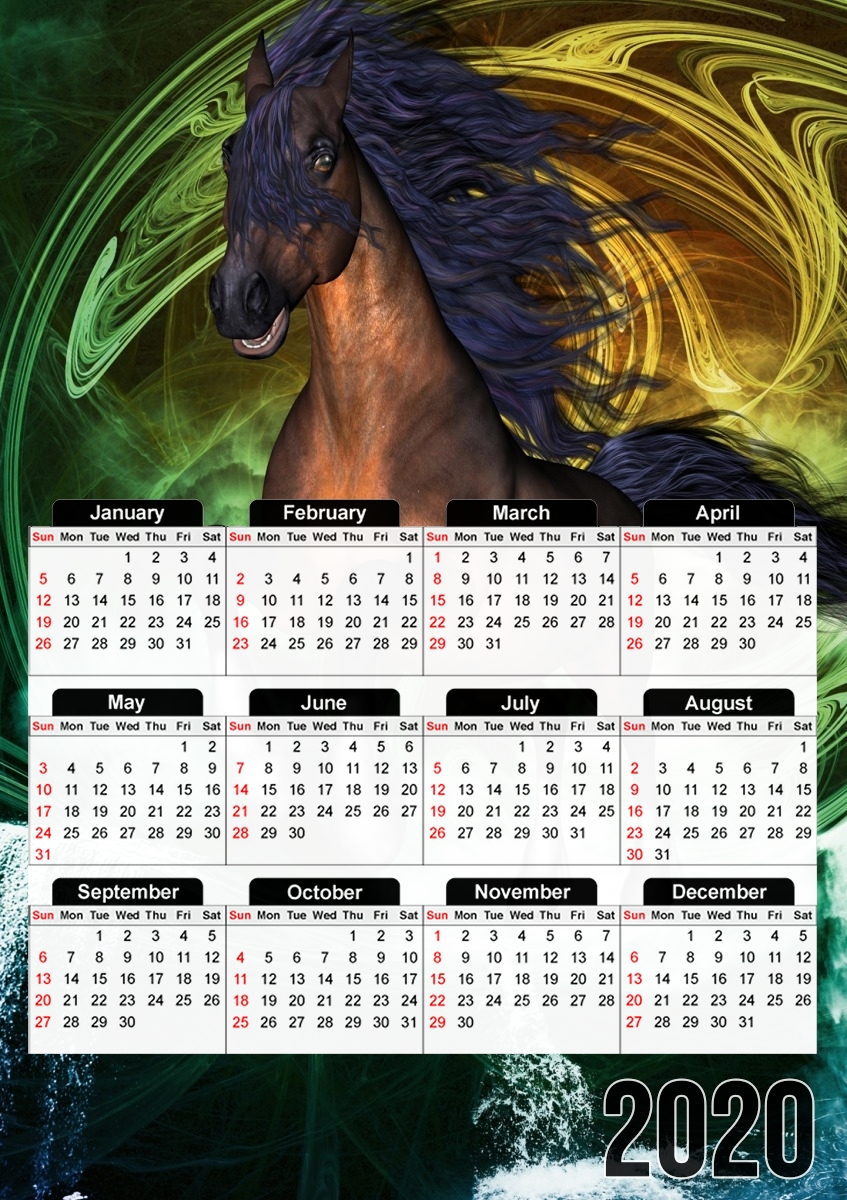 Calendrier Horse with blue mane