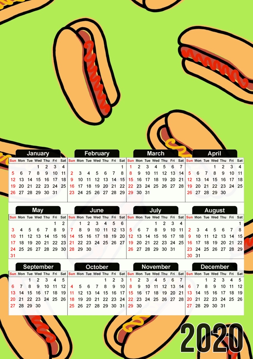 Calendrier Hot Dog pattern