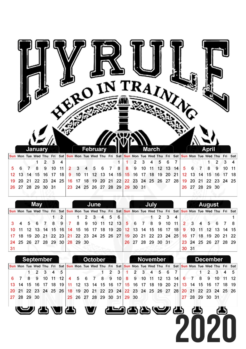 Calendrier Hyrule University Hero in trainning