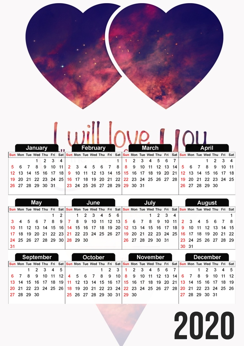 Calendrier I will love you