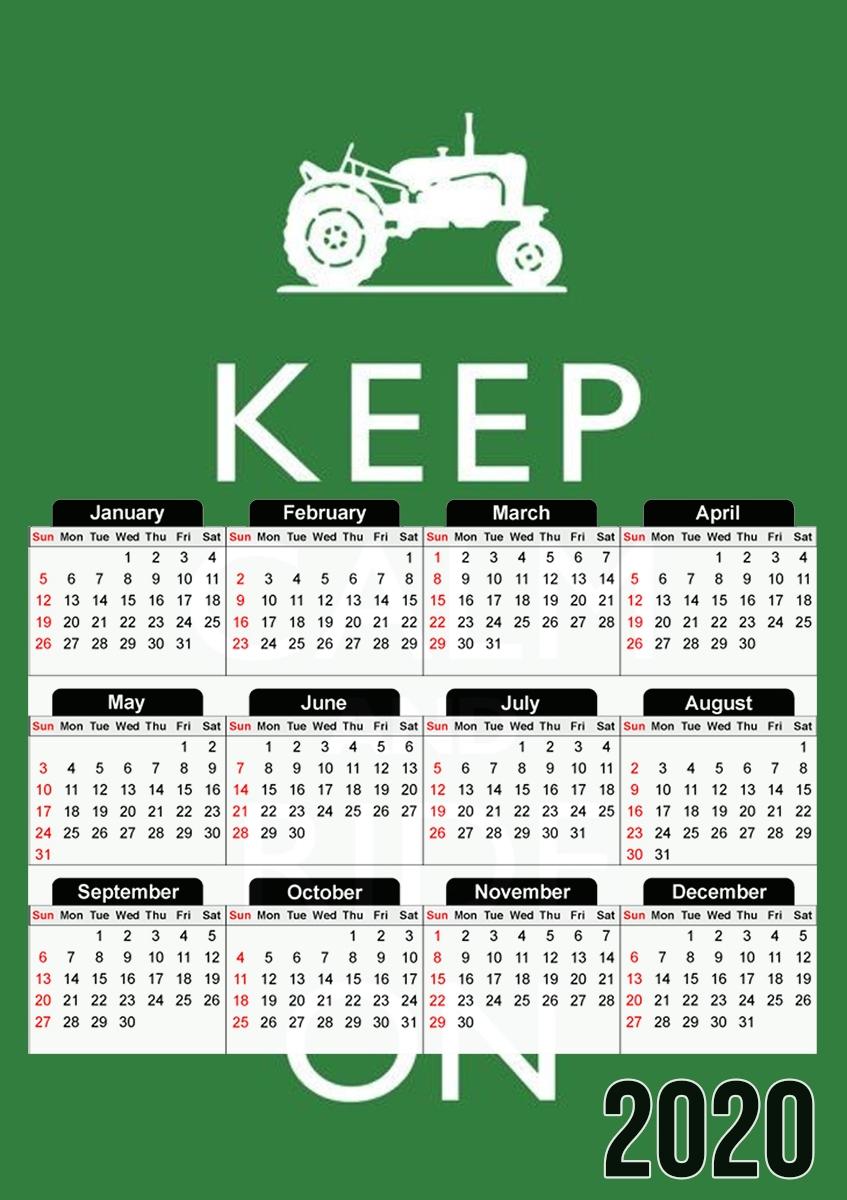 Calendrier Keep Calm And ride on Tractor