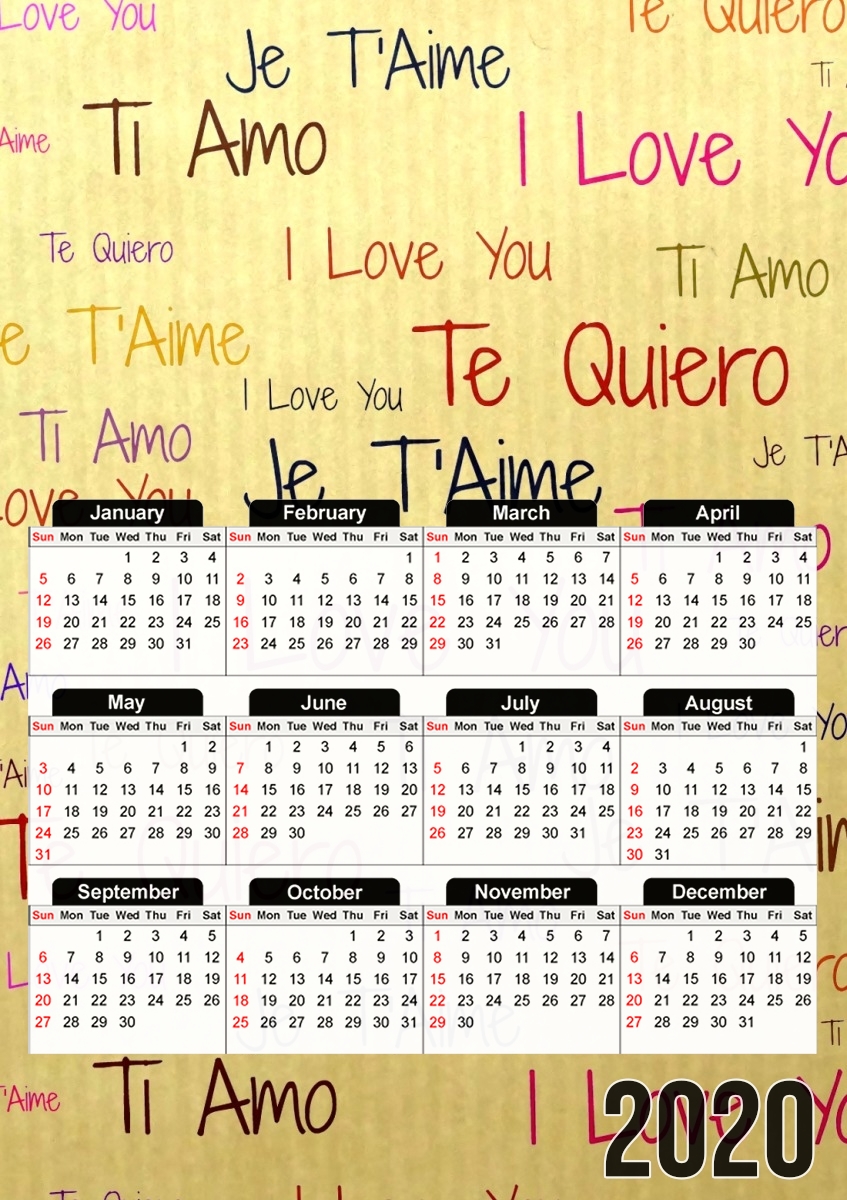 Calendrier Love Letters