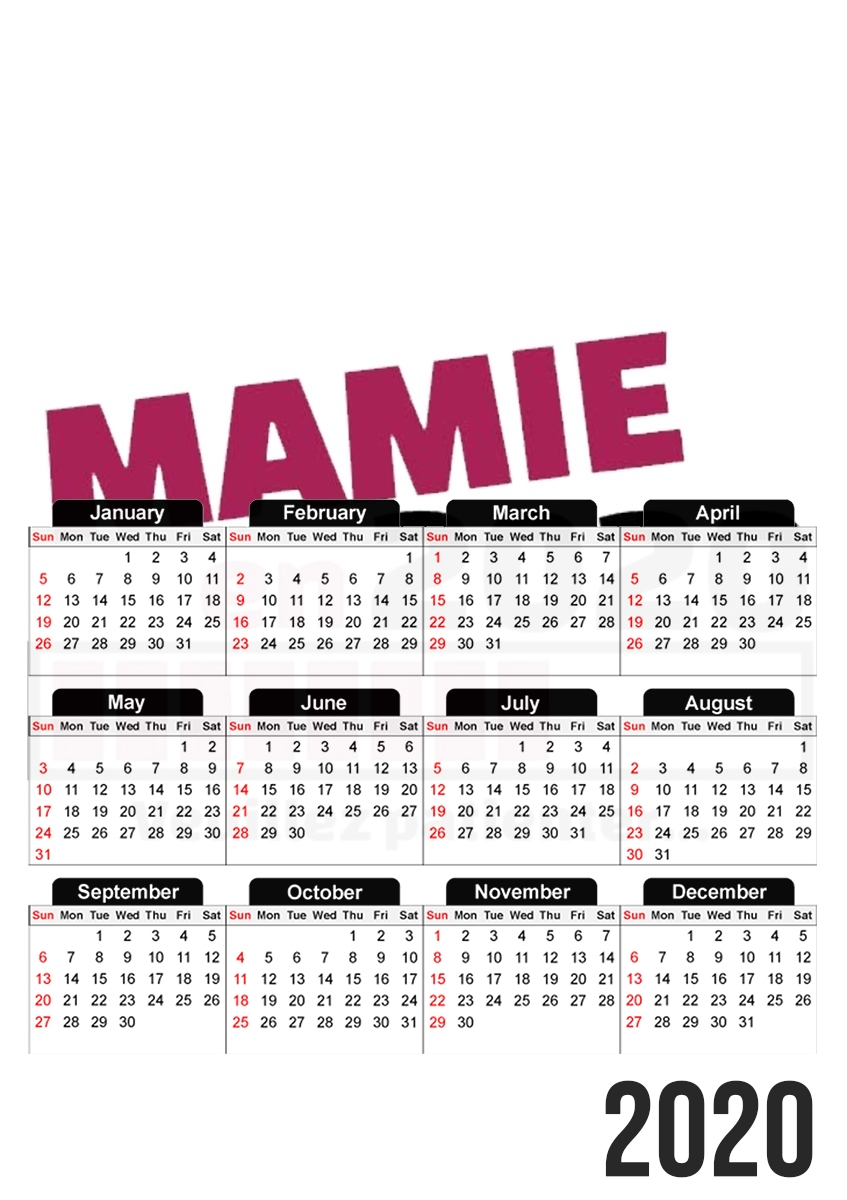 Calendrier Mamie en 2020