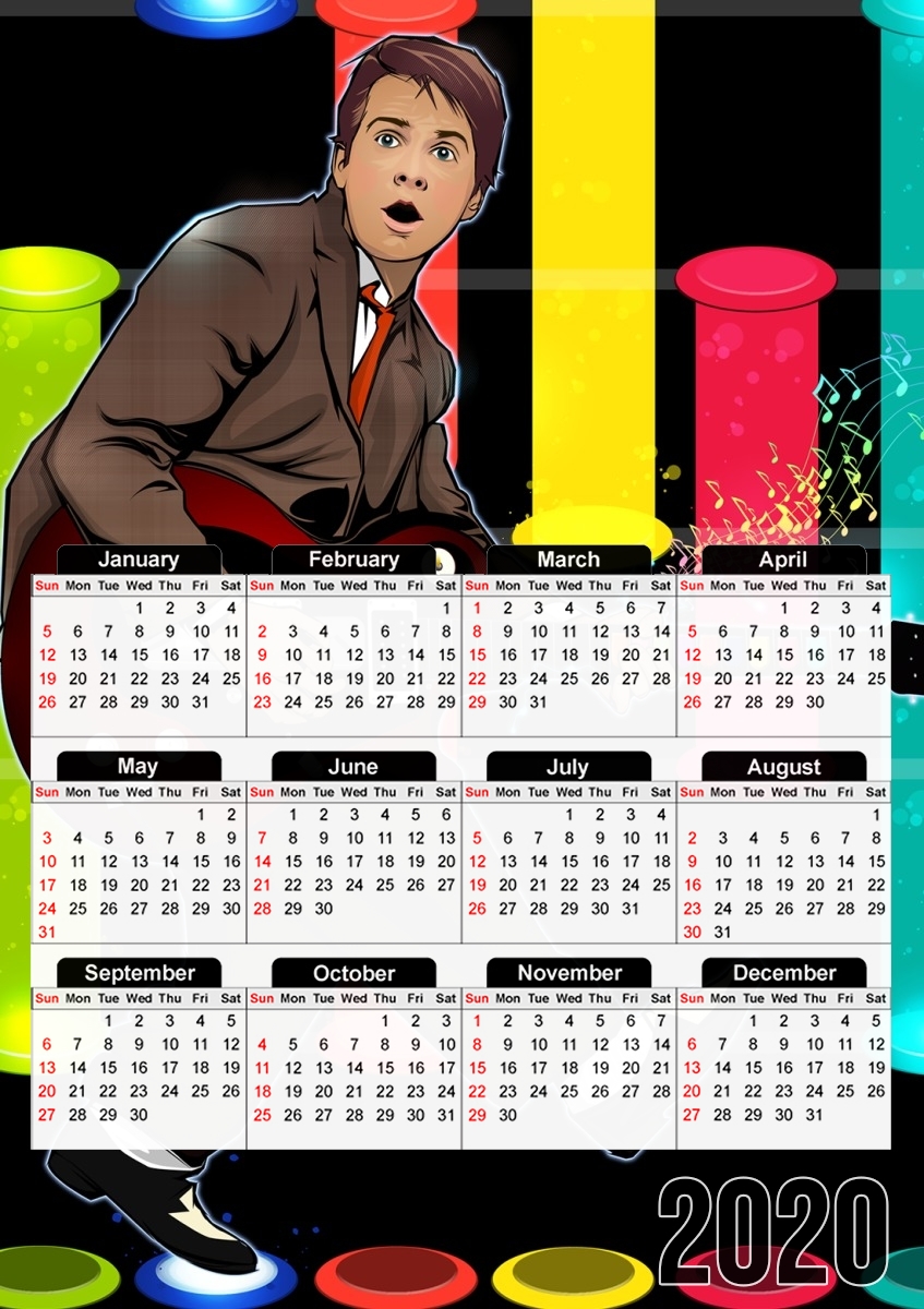 Calendrier Marty McFly plays Guitar Hero