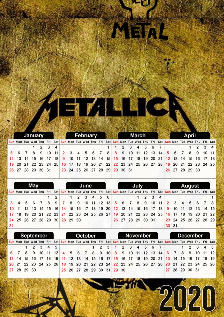 Calendrier Metallica Fan Hard Rock