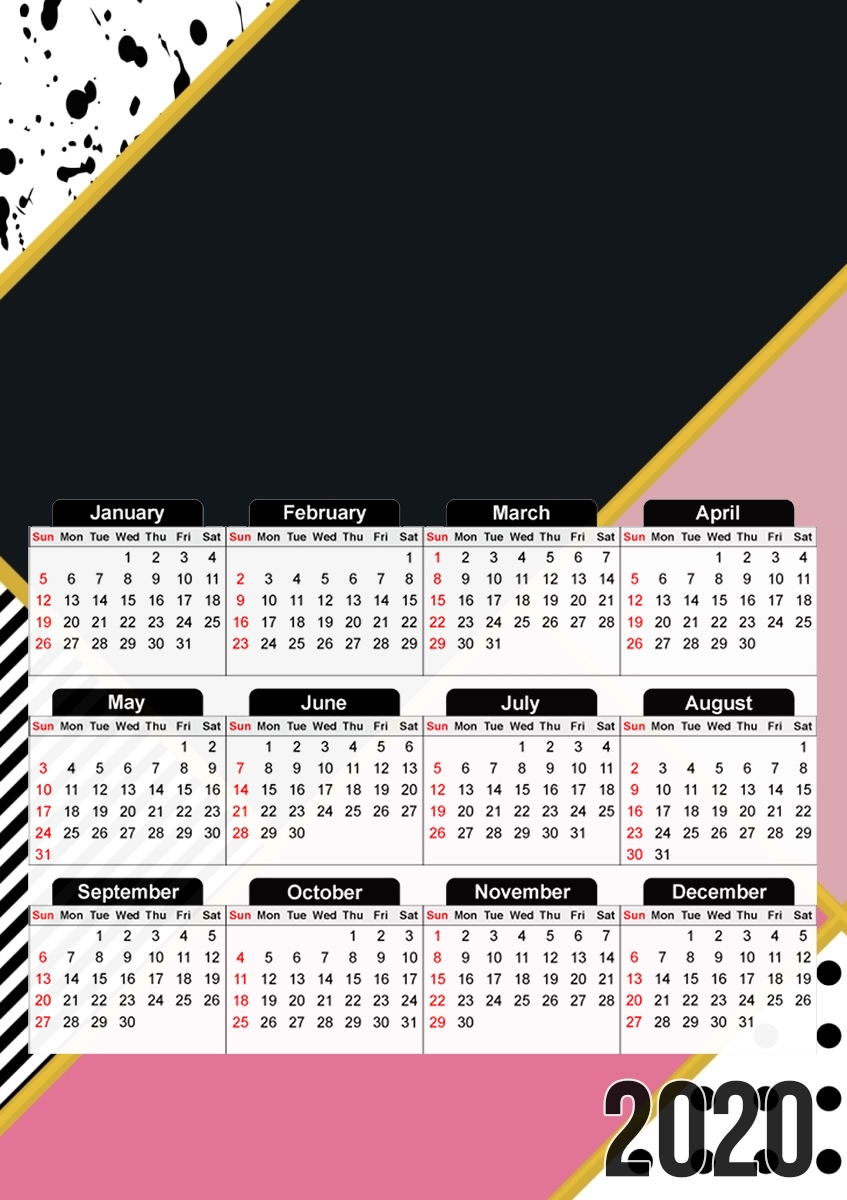 Calendrier Minimal Pink Style