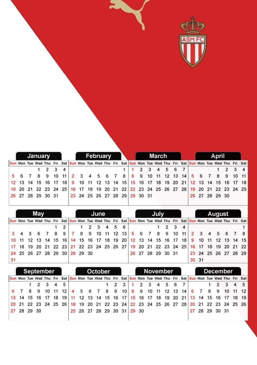 Calendrier Monaco supporter