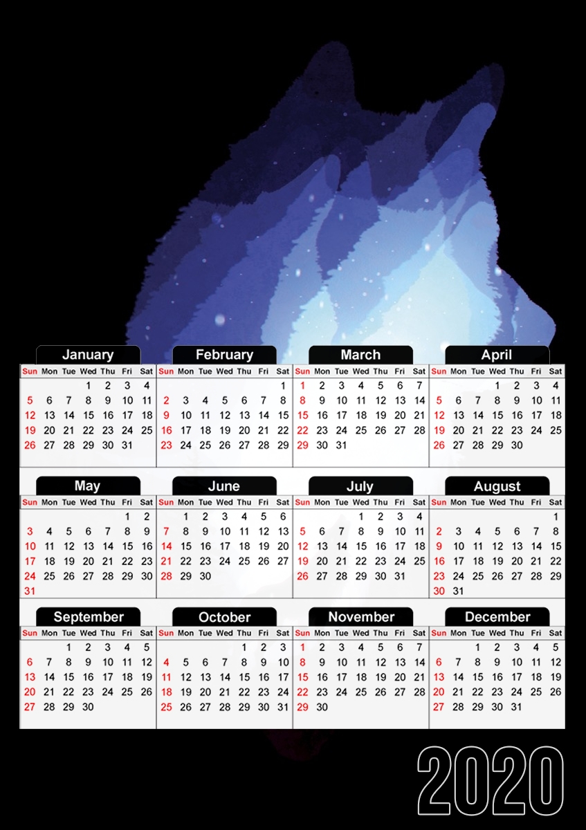 Calendrier Mystic wolf