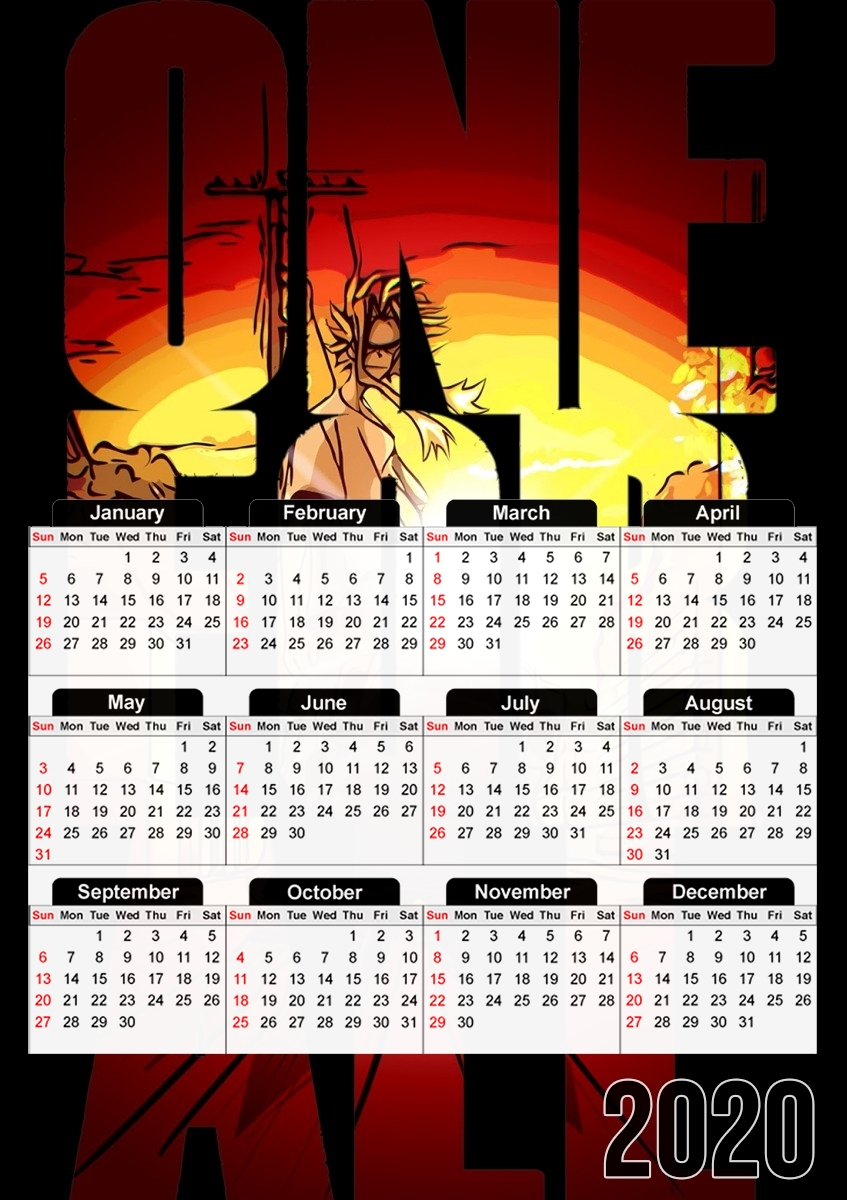 Calendrier One for all sunset