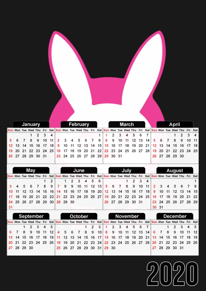 Calendrier Overwatch D.Va Bunny Tribute Lapin Rose