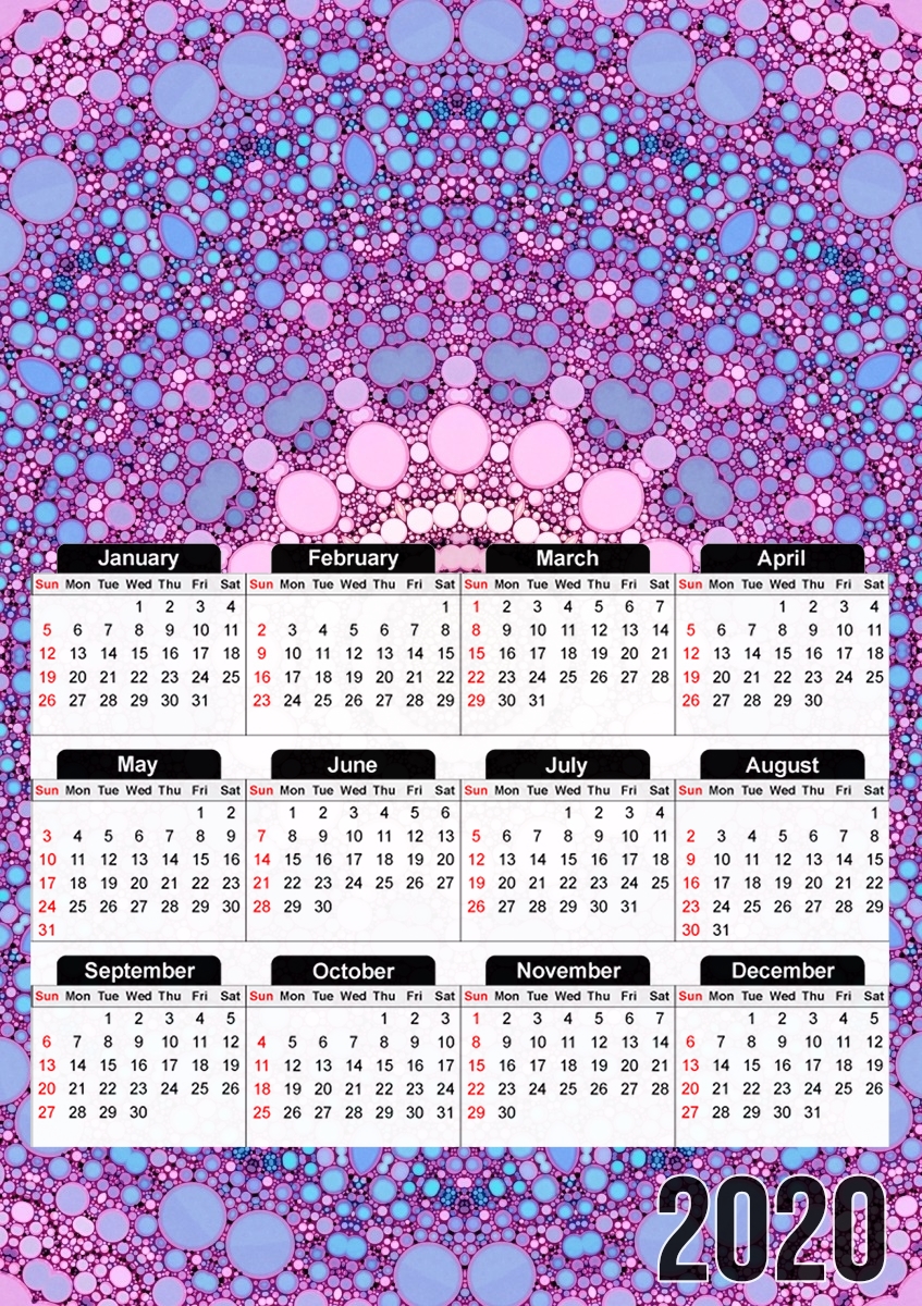 Calendrier pink and blue kaleidoscope