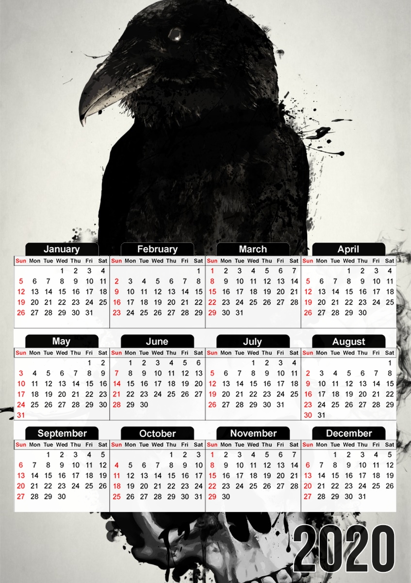 Calendrier Raven and Skull