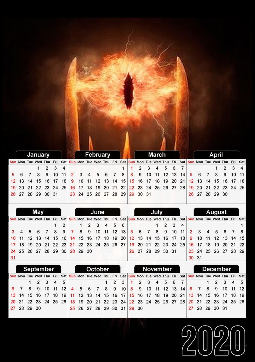 Calendrier Sauron Eyes in Fire