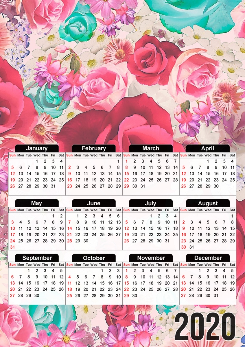 Calendrier shabby floral 