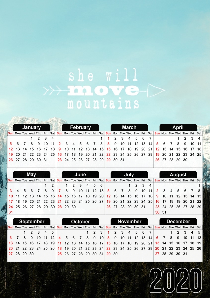 Calendrier she will move mountains