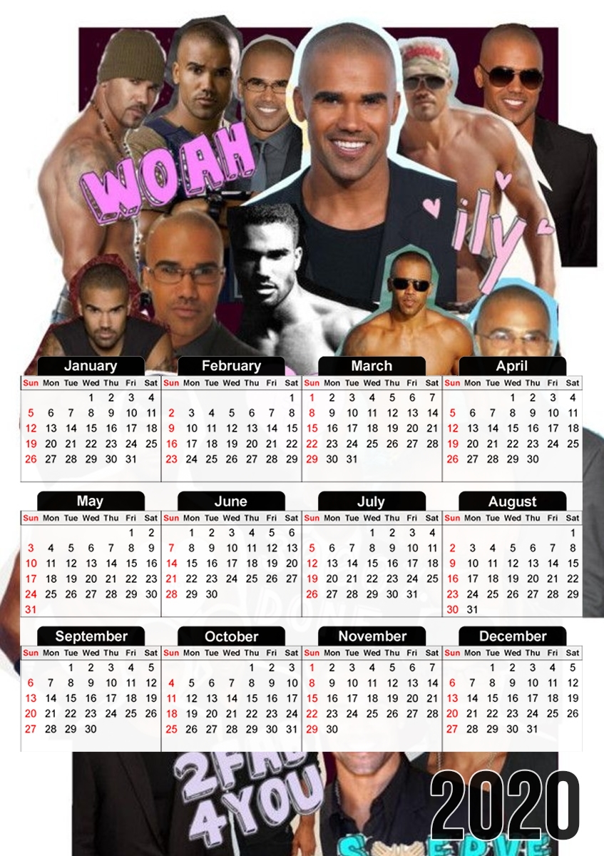 Calendrier Shemar Moore collage