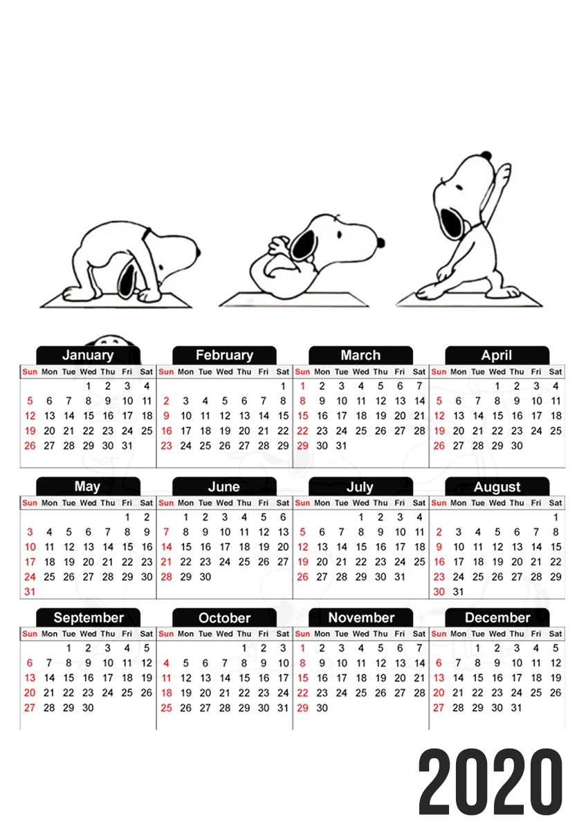 Calendrier Snoopy Yoga