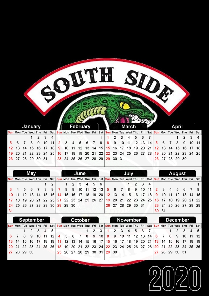 Calendrier photo 30x43cm format A3 South Side Serpents