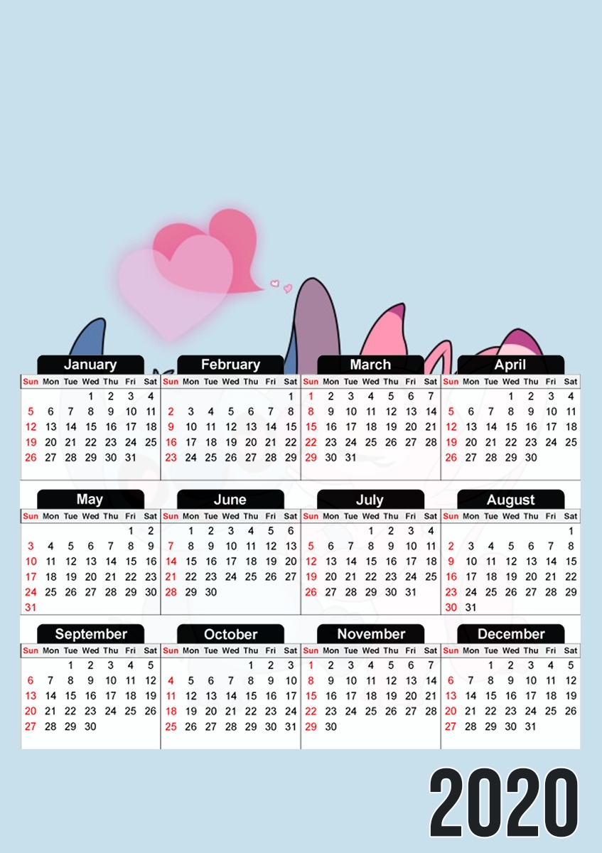 Calendrier photo 30x43cm format A3 Stitch x The mouse