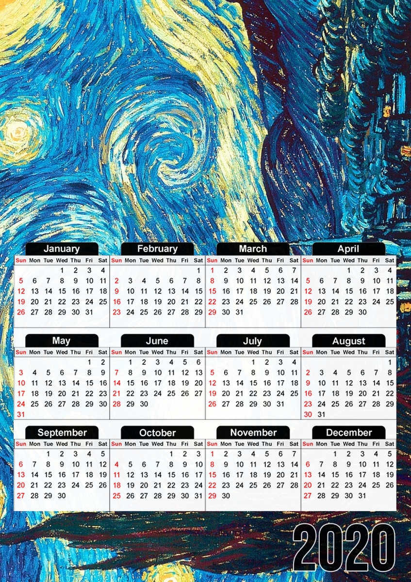 Calendrier photo 30x43cm format A3 The Starry Night