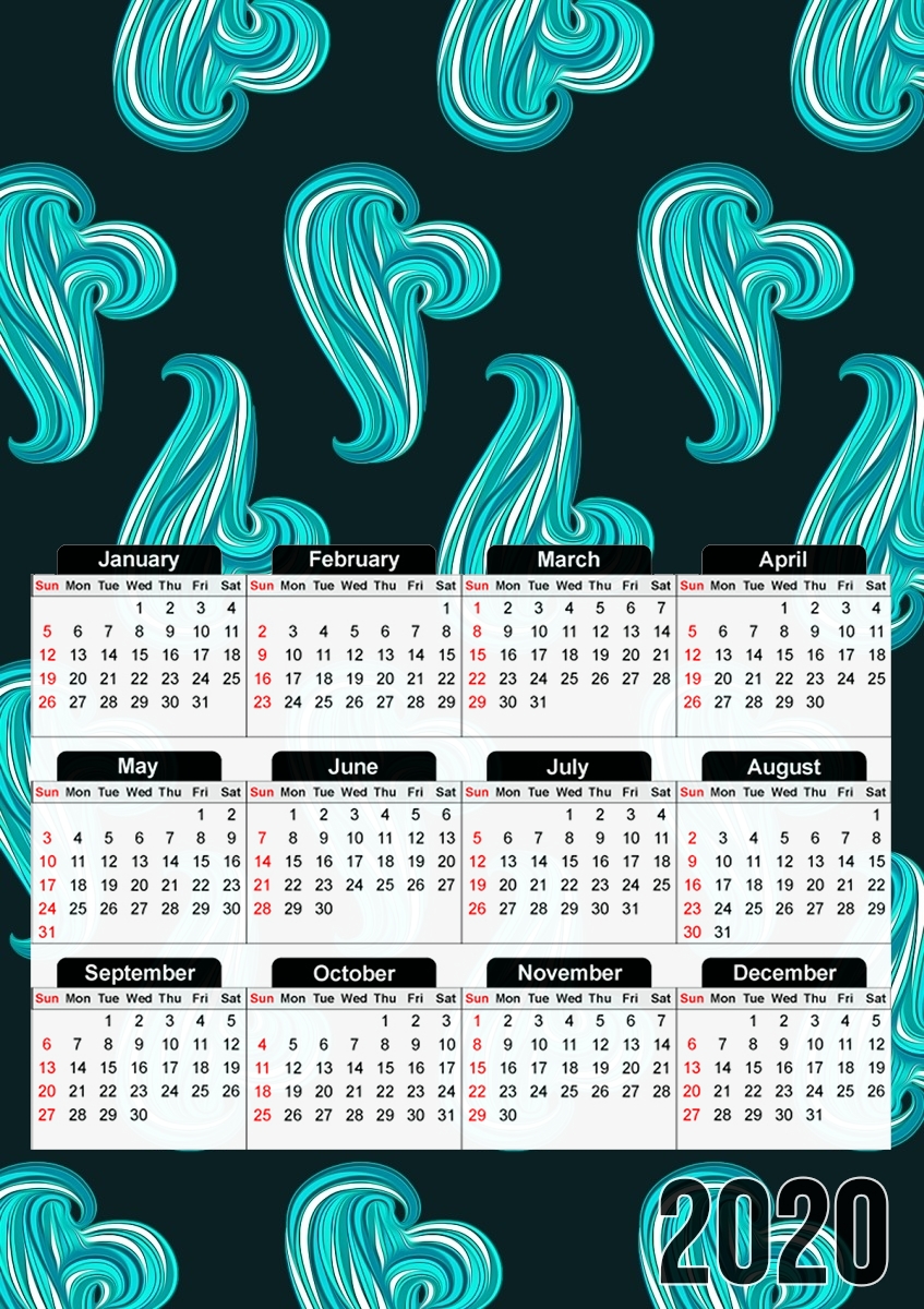 Calendrier turquoise waves