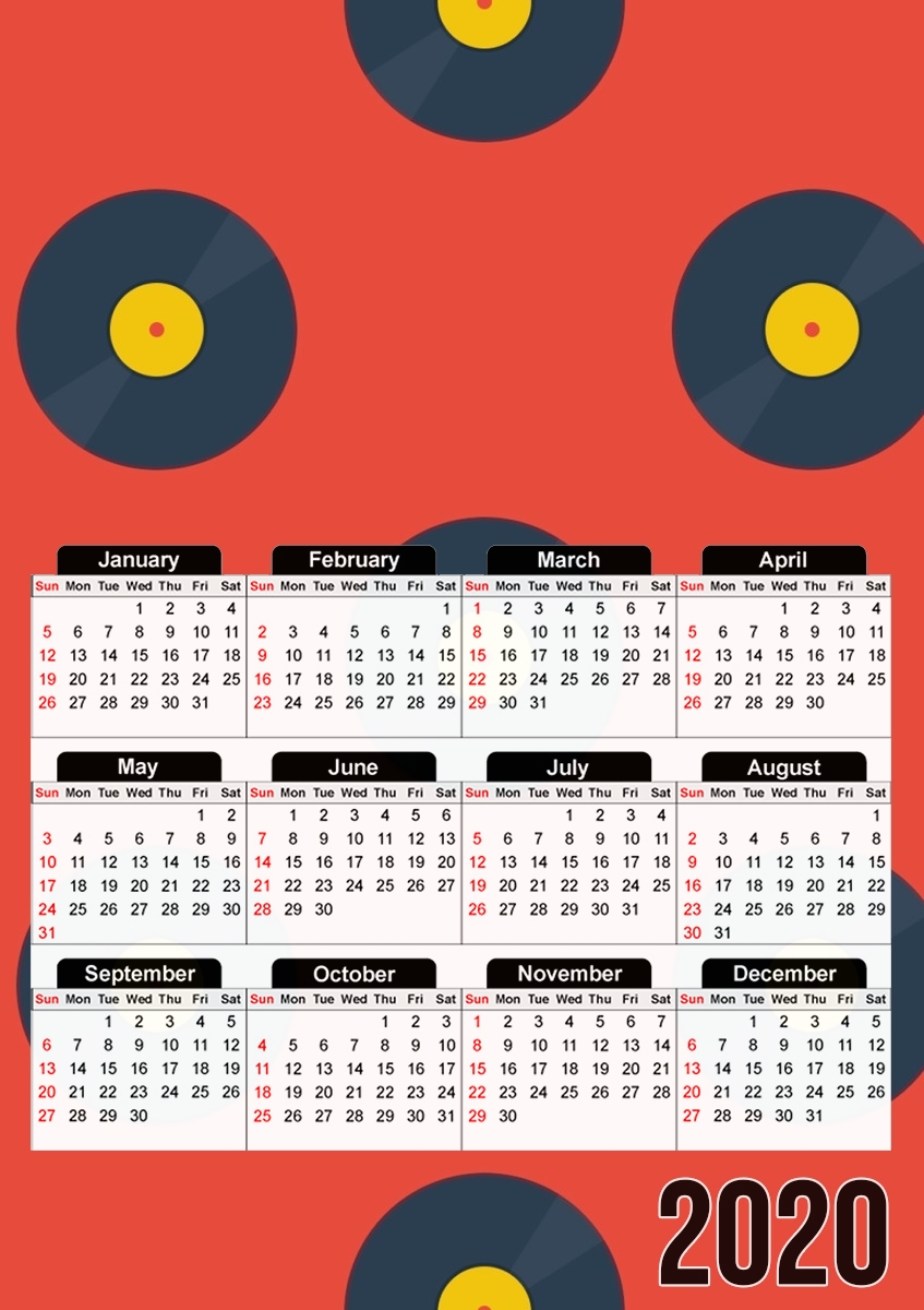Calendrier Vynile Music Disco Pattern
