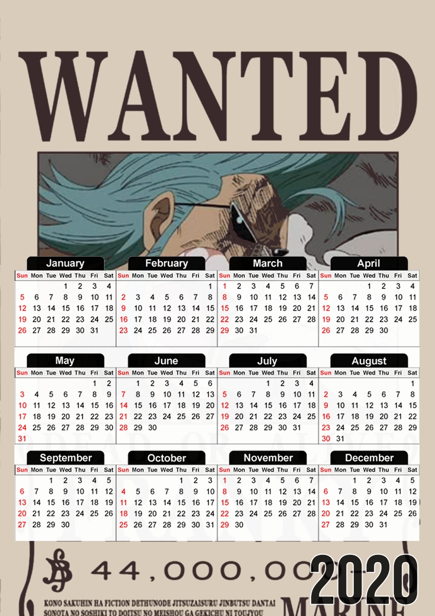 Calendrier Wanted Francky Dead or Alive