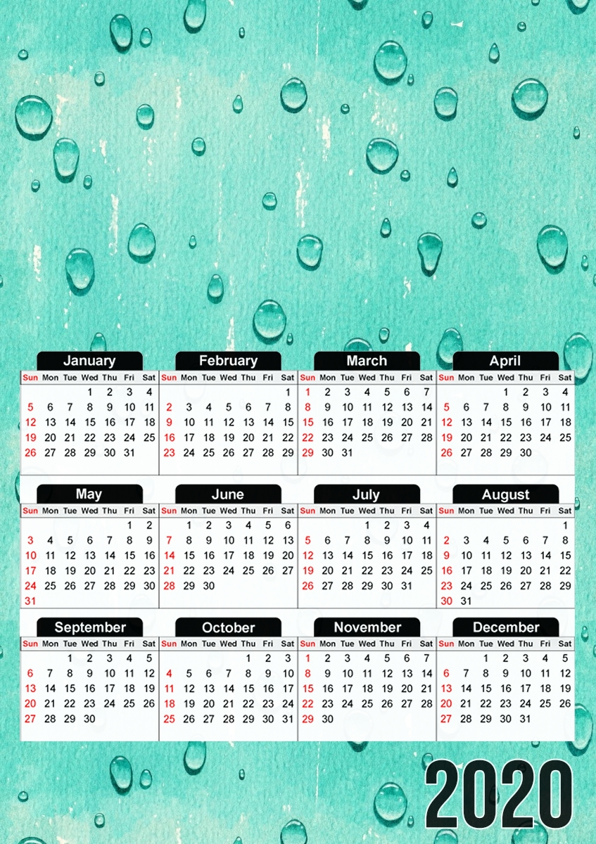 Calendrier Water Drops Pattern